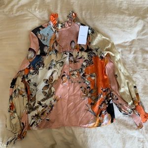 MUNTHE INTERMIX PEASANT BLOUSE